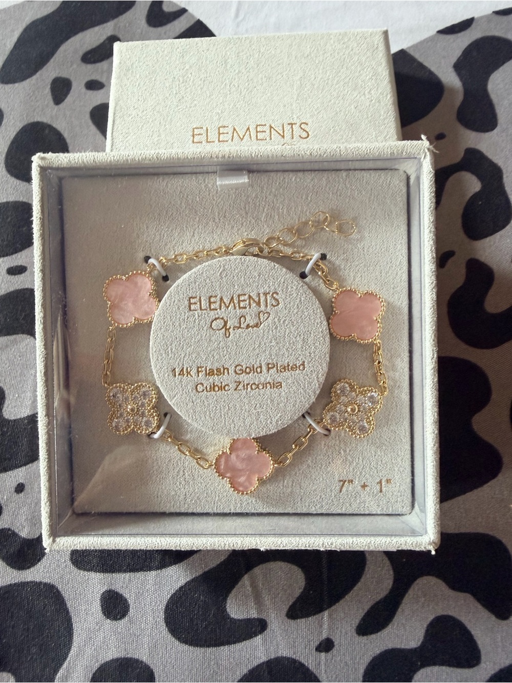Element Pink and Gold Clover Bracelet